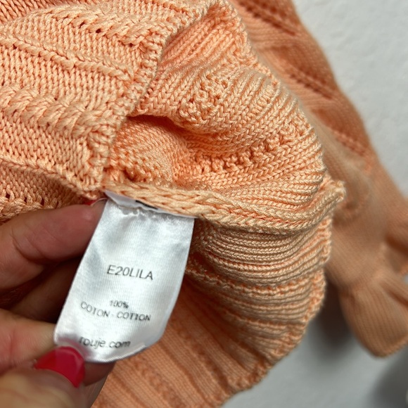 New perfect Rouje Paris Lila Sweater Cropped Bell Sleeve Knit Scoop Neck - Picture 9 of 11